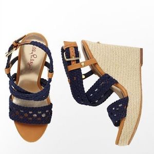 Lilly Pulitzer navy espadrille wedges